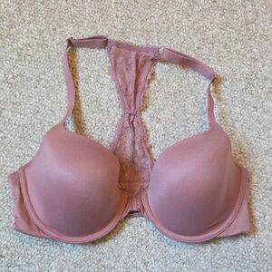 Victoria's Secret Lace Racerback Front Closure Demi Bra Size 34D